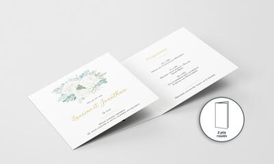 Faire part carre plis roules